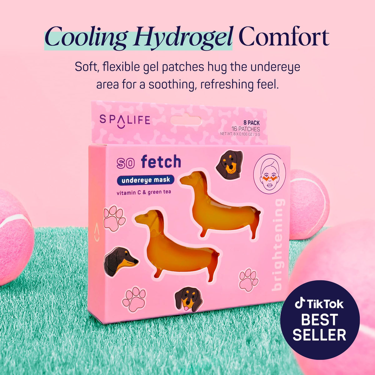 SpaLife Dachshund Hydrogel Patches lifestyle scene