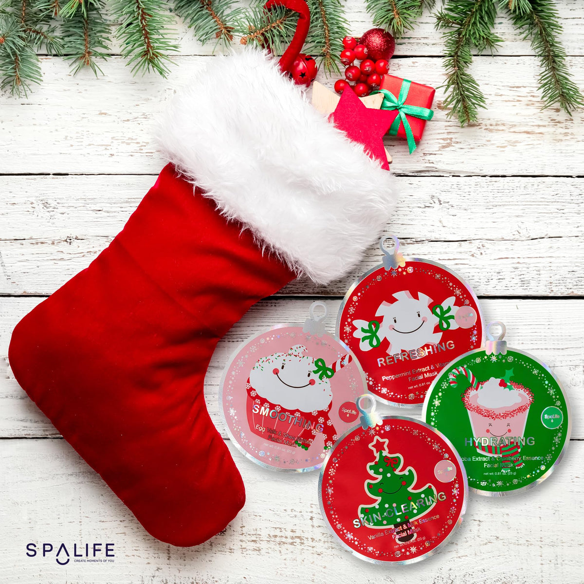 SpaLife face mask with Peppermint extract close-up