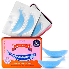 SpaLife Fresh Catch Hydrogel Under Eye Patches in reusable tin