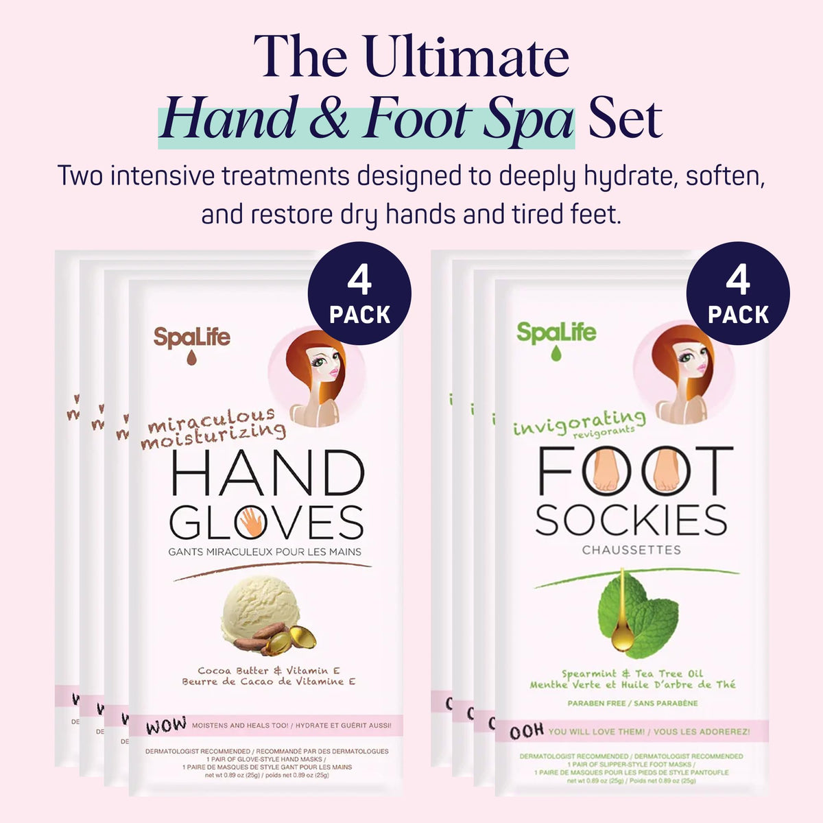 SpaLife Hand Gloves and Foot Mask Socks set