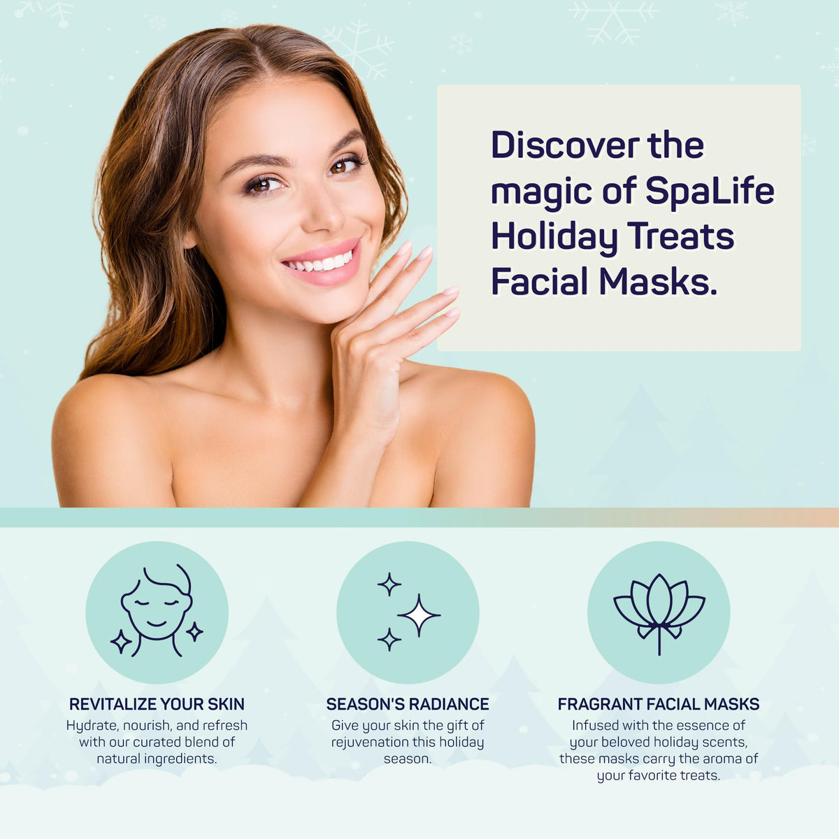 SpaLife Holiday Face Mask Bundle displayed on a festive background