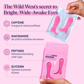 SpaLife Hydrogel Under Eye Patches applied on a model's face