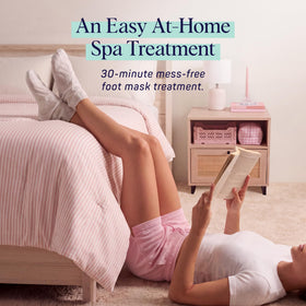 SpaLife Moisturizing Foot Sockies in a relaxing setting