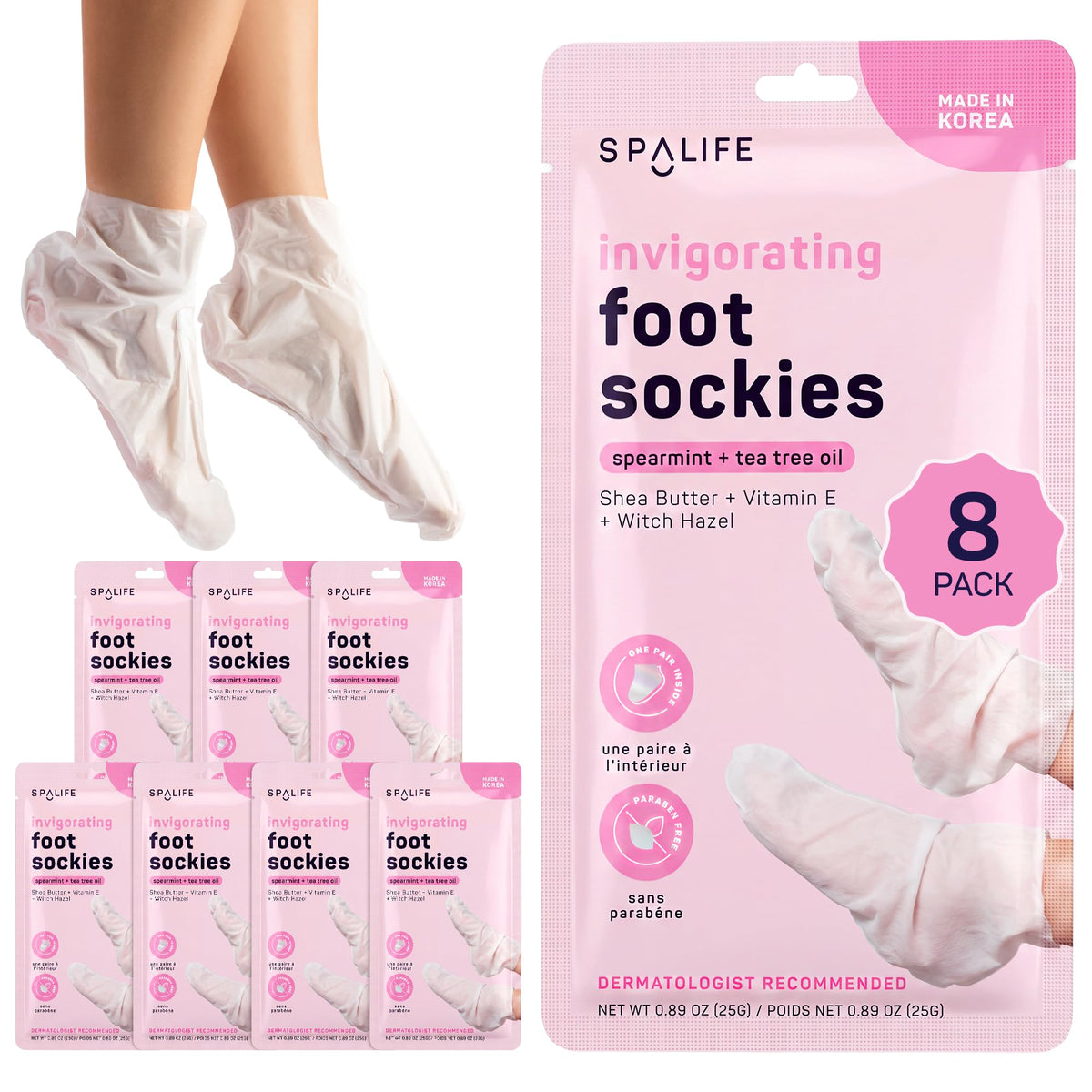 SpaLife Moisturizing Foot Sockies packaging front view
