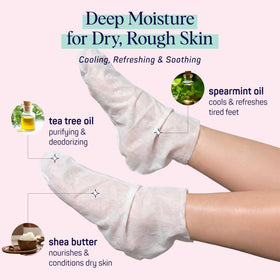 SpaLife Moisturizing Foot Sockies with ingredients displayed