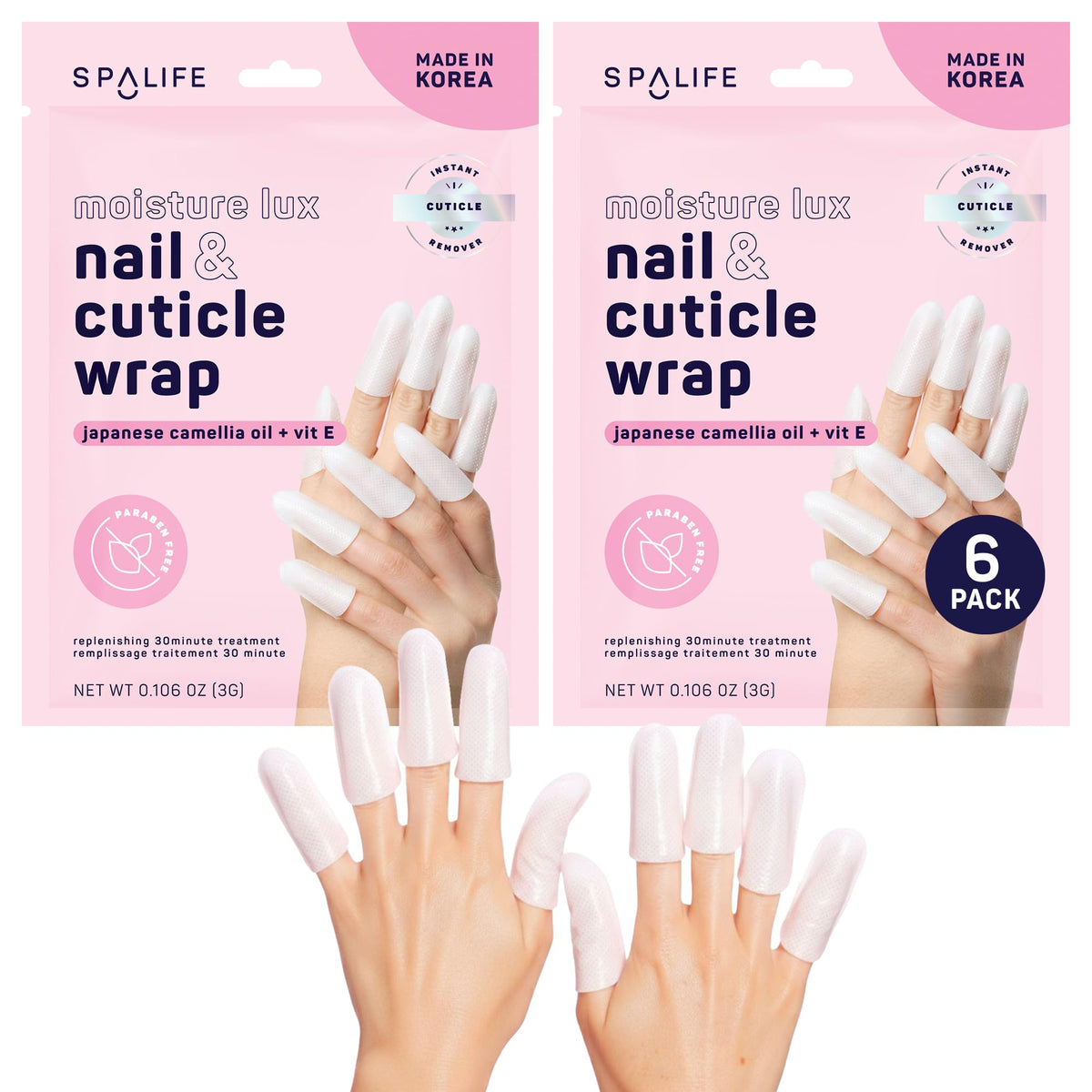 SpaLife Nail Cuticle Wraps 60 Count packaging front view
