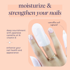 SpaLife Nail Cuticle Wraps with Camellia Oil ingredient close-up