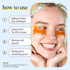 SpaLife Puppy Eyes Corgi Under Eye Patches displayed with other skincare products
