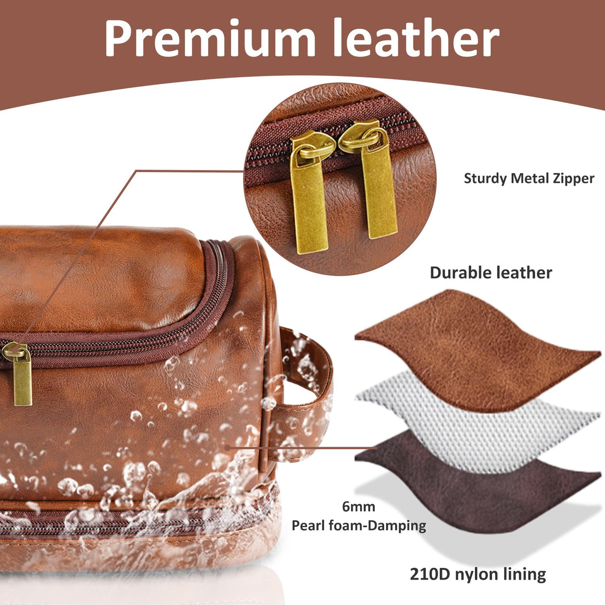 Sparklove Toiletry Bag showing dual-zipper access and compartments