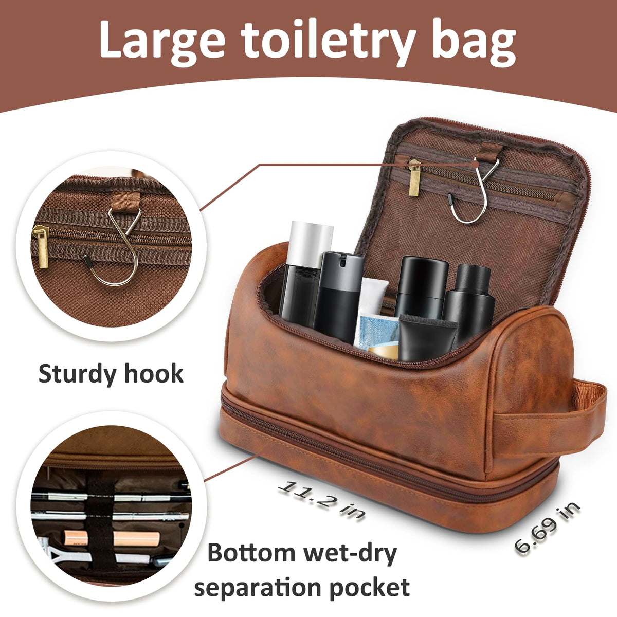 Sparklove Toiletry Bag side view with ergonomic handle