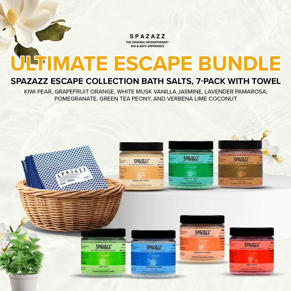 Spazazz Hot Cold towel included with bath salts