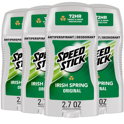 Speed Stick Antiperspirant Deodorant 4 pack with Irish Spring scent front view
