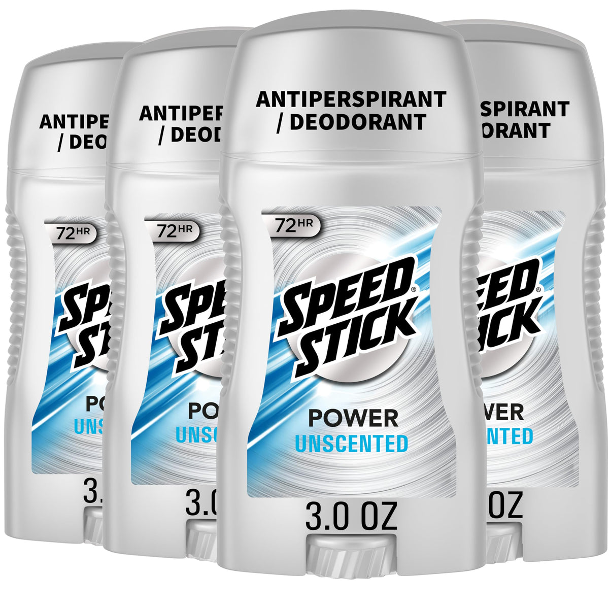 Speed Stick Power Antiperspirant Deodorant for Men, Unscented, 3.0 oz stick front view