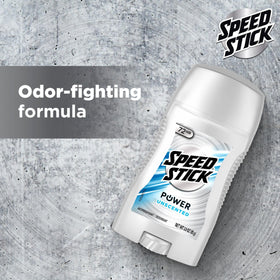 Speed Stick Power Antiperspirant Deodorant for Men, Unscented, 3.0 oz stick back view