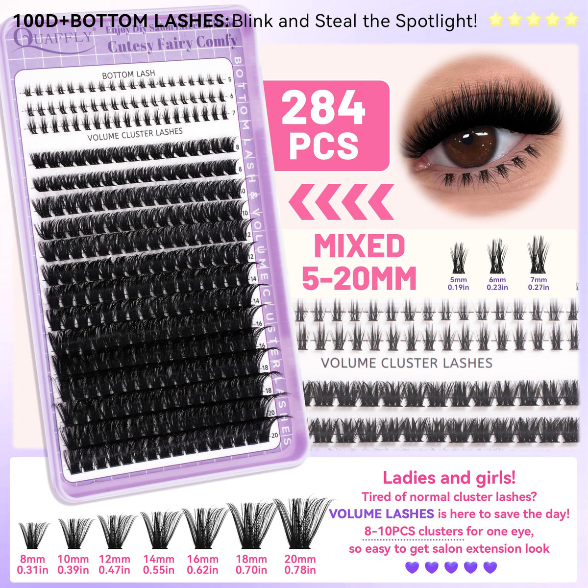 Spike lashes from QUAFFLY Lash Extension Kit