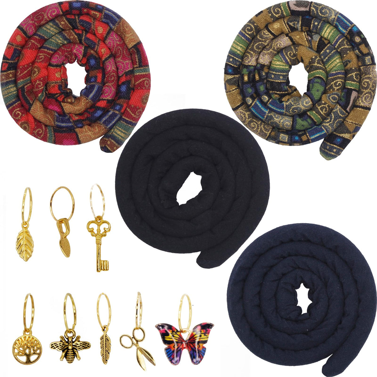 Spiral Lock Hair Tie in multi-colour front view