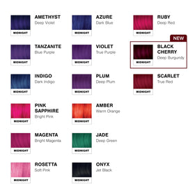 Splat Midnight Black Cherry Hair Dye kit with vibrant colour display