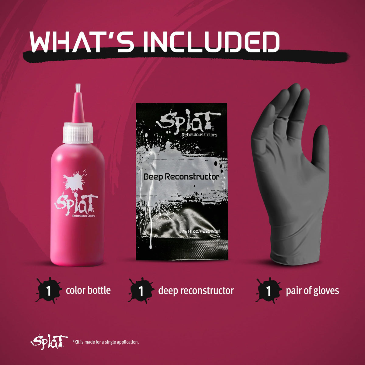 Splat Midnight Pink Sapphire gloves included in kit