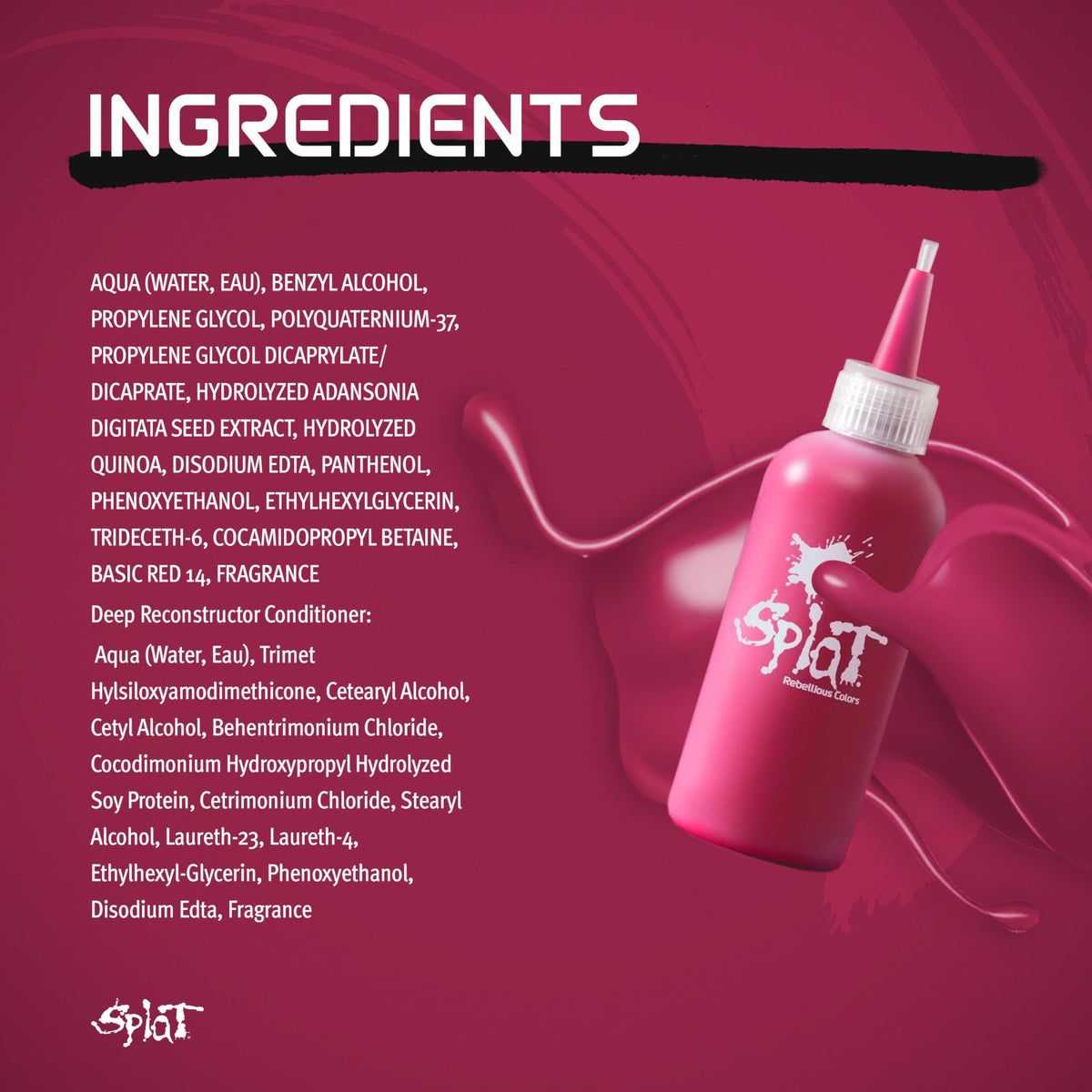 Splat Midnight Pink Sapphire hair dye on hair model
