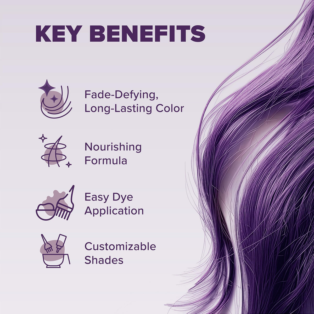 Splat Midnight Violet hair dye applied to blonde hair
