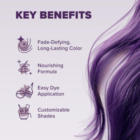 Splat Midnight Violet hair dye applied to blonde hair