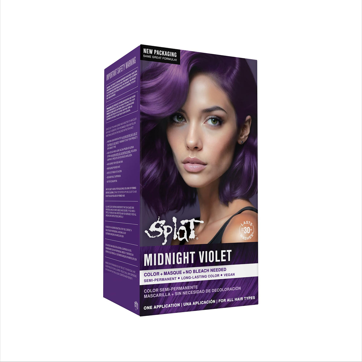 Splat Midnight Violet Semi Permanent Hair Dye Kit packaging front view