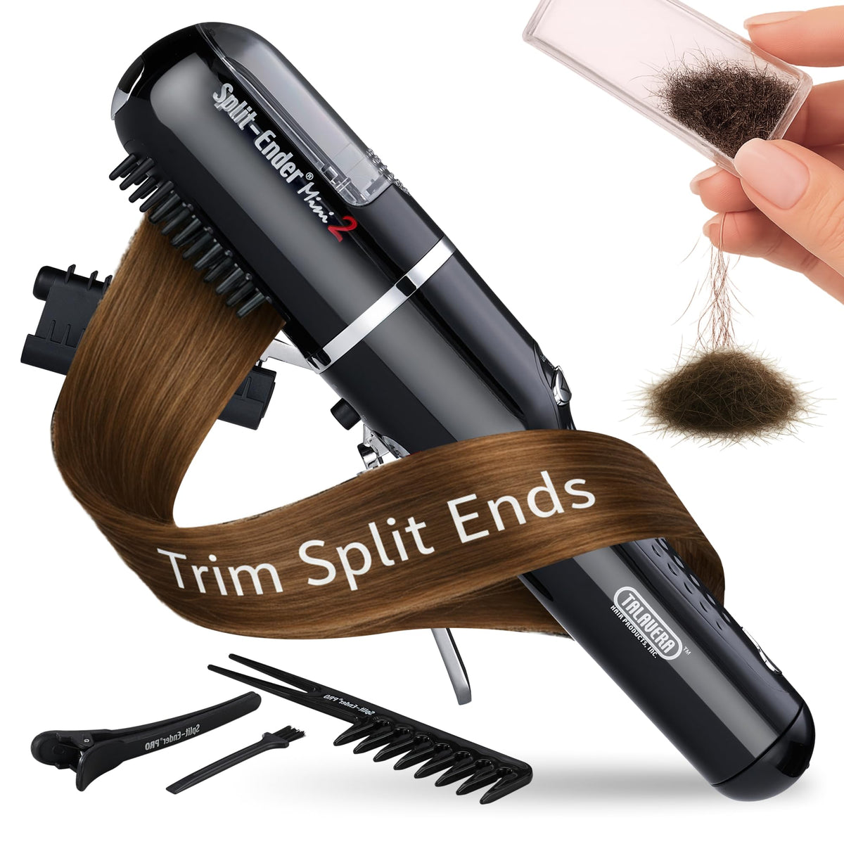 Split-Ender Mini 2 cordless split end hair trimmer in black