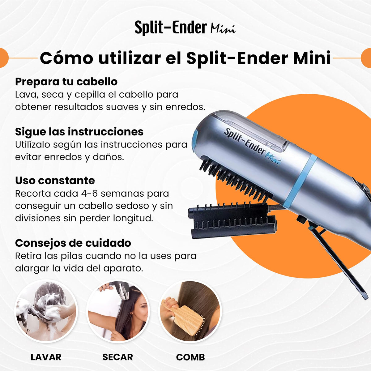 Split-Ender Mini cordless split end hair trimmer in packaging