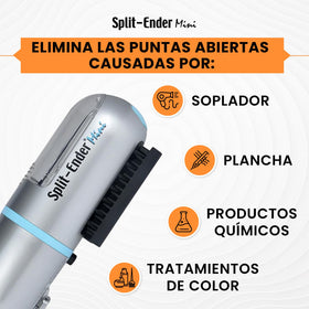Split-Ender Mini cordless split end hair trimmer in use on straight hair
