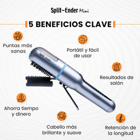 Split-Ender Mini cordless split end hair trimmer with cleaning brush and sectioning clip