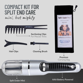 Split-Ender Mini trimmer being used on curly hair