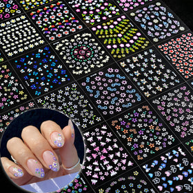 SPLOCUDU colorful nail art stickers displayed on a table