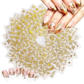 SPLOCUDU Fall Nail Art Stickers featuring gold maple leaf designs