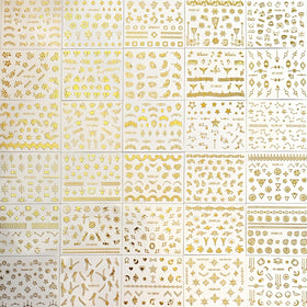 SPLOCUDU gold nail art stickers with a variety of patterns