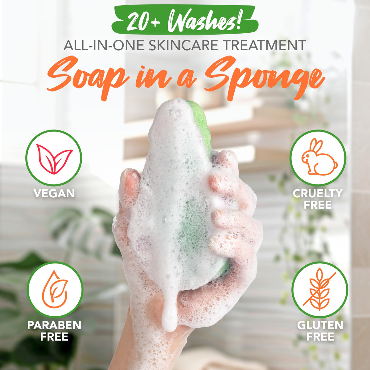Spongeables Anti Cellulite Body Wash Sponge in packaging