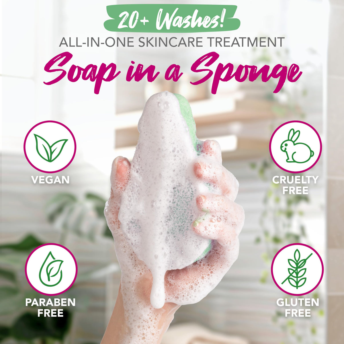 Spongeables Anti Cellulite Body Wash Sponge in packaging