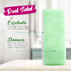 Spongeables Anti Cellulite Body Wash Sponge in use during a shower