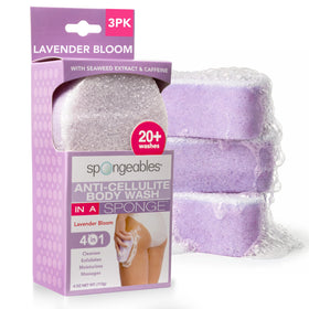 Spongeables Anti Cellulite Body Wash Sponge lavender front view
