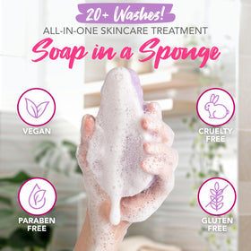 Spongeables Anti Cellulite Body Wash Sponge lavender side view