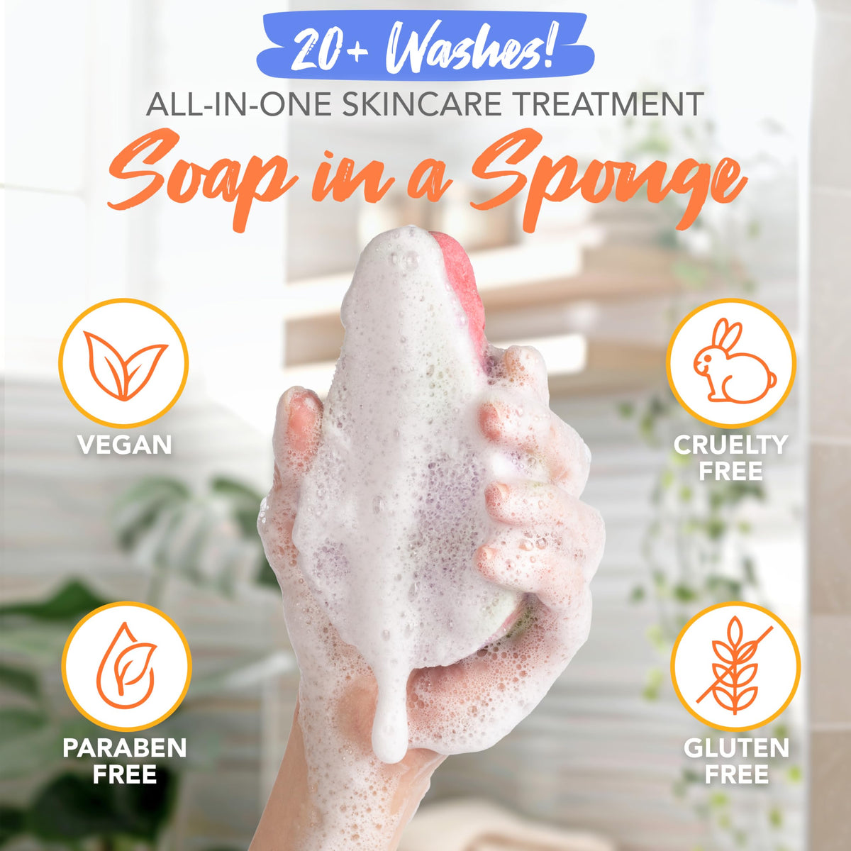 Spongeables Anti Cellulite Body Wash Sponge packaging with details