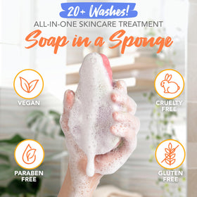 Spongeables Anti Cellulite Body Wash Sponge packaging with details