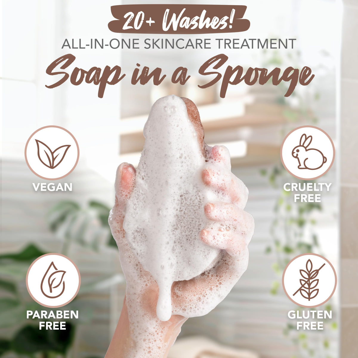 Spongeables Anti Cellulite Body Wash Sponge packaging with three sponges