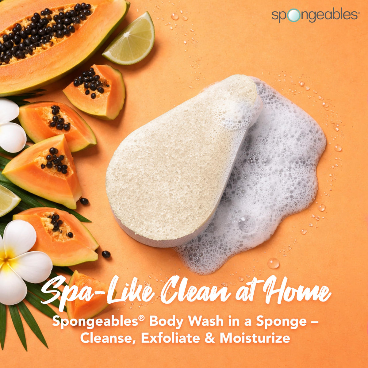 Spongeables Anti Cellulite Body Wash Sponge showing dual-textured design