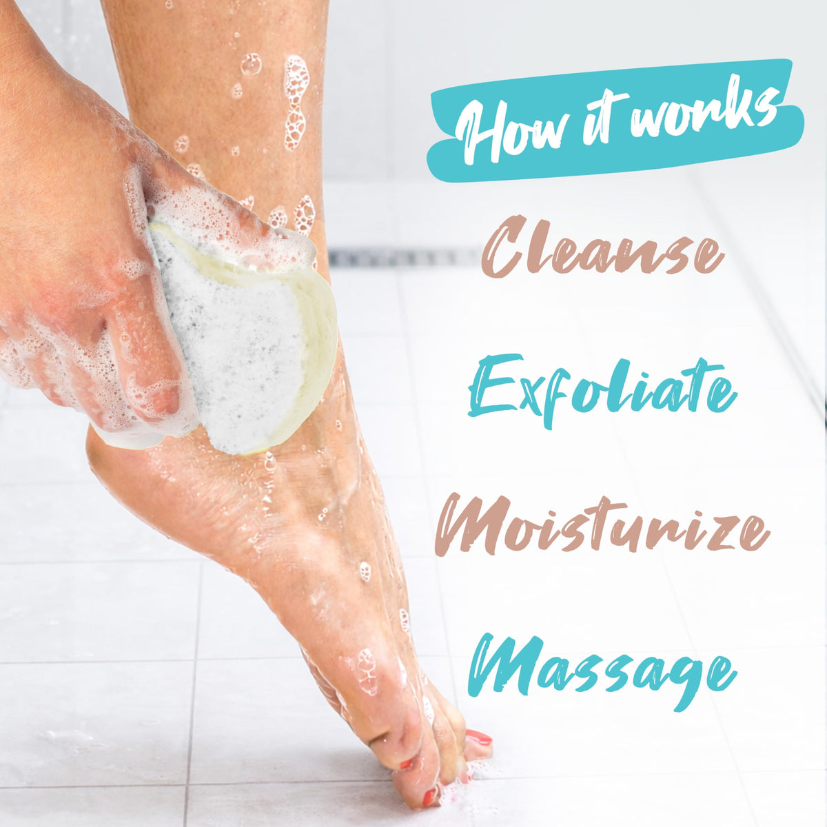 Spongeables Pedi Scrub Foot Exfoliating Sponge Coconut Colada close-up of texture