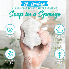Spongeables Pedi Scrub packaging with three sponges displayed