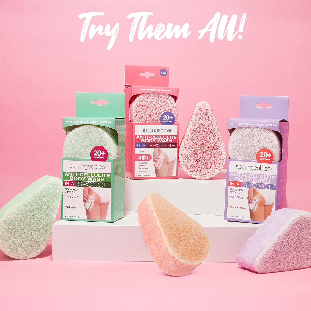 Spongeables Pedi Scrub sponge with lather during use