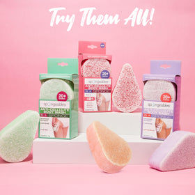 Spongeables Pedi Scrub sponge with lather during use