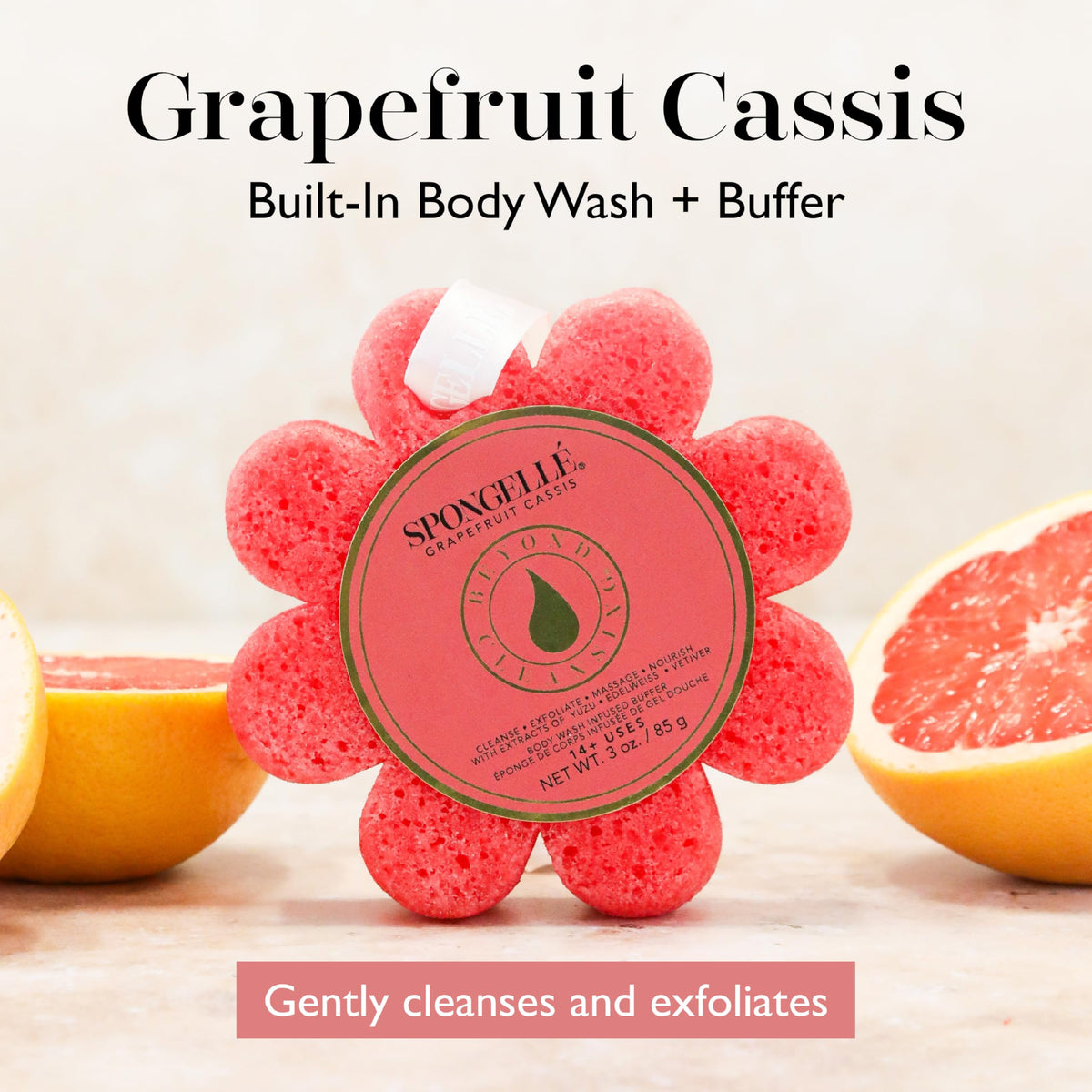 SPONGELLÉ Grapefruit Cassis Bath Sponge packaging