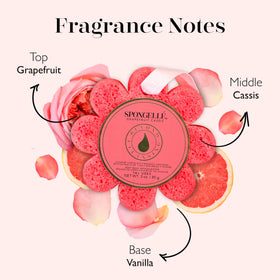 SPONGELLÉ Grapefruit Cassis Bath Sponge with body wash visible