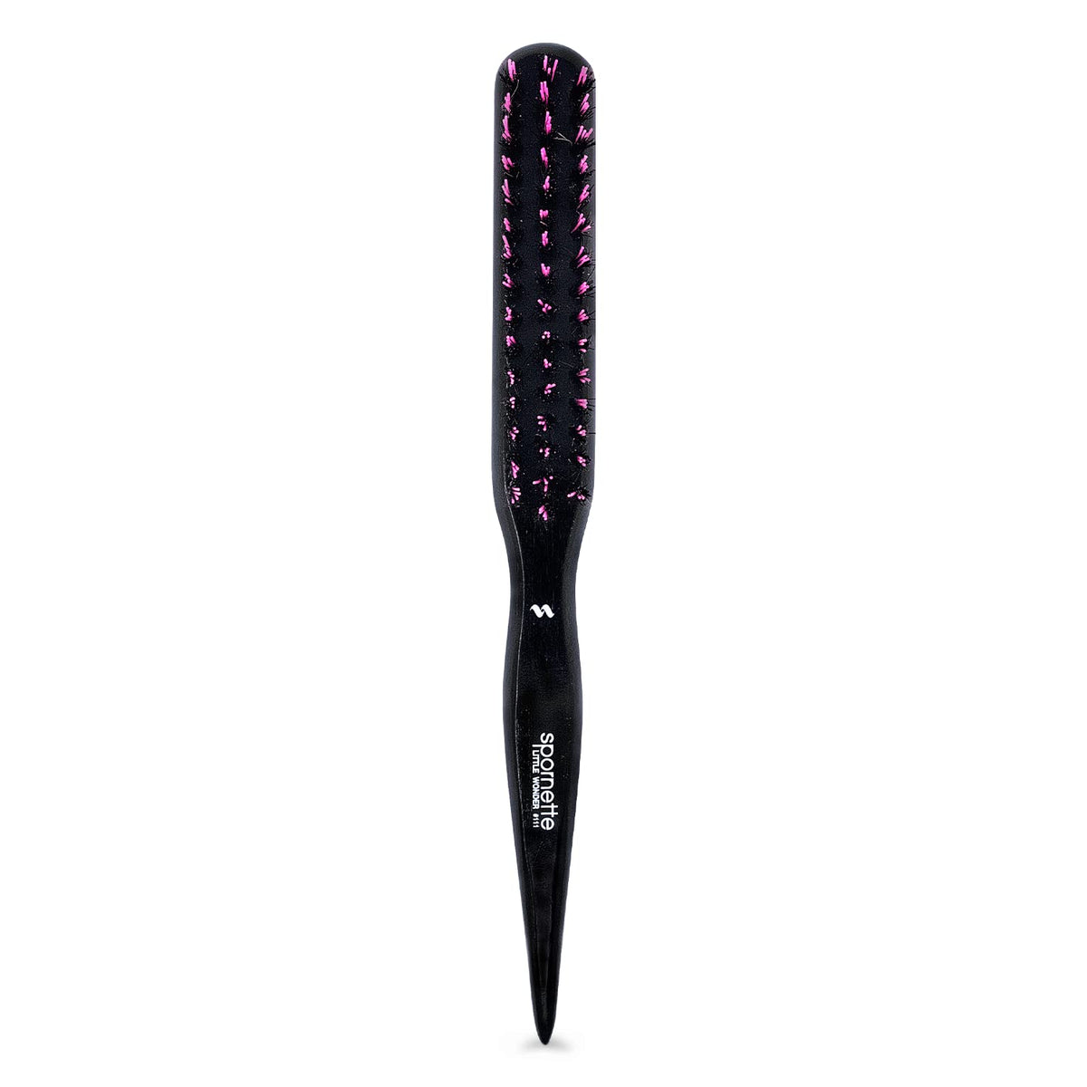 SPORNETTE Little Wonder Teasing Hair Brush front view with pink handle
